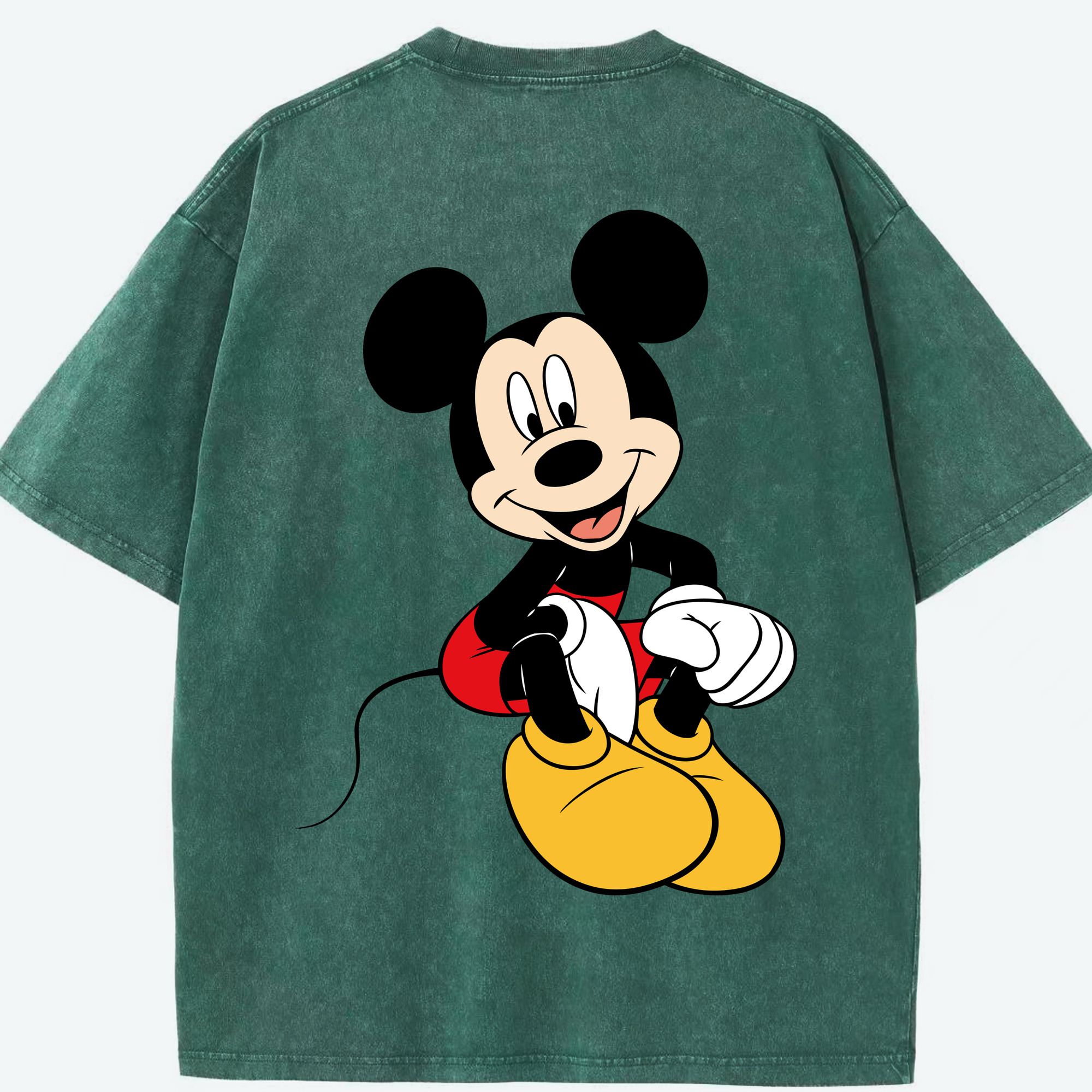 （画像用） ミッキーマウス Mickey Mouse 綿100% ヴィンテージ風 半袖Tシャツ（背面プリント）